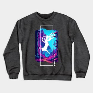 Shred Life - Neon Mountain Biking - AI Art Crewneck Sweatshirt